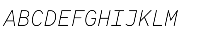 TT Norms Pro Mono ExtraLight Italic Font UPPERCASE