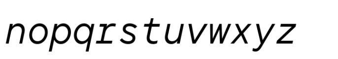 TT Norms Pro Mono Italic Font LOWERCASE