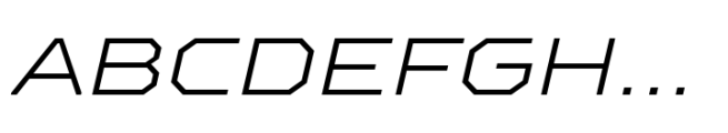 TT Octosquares Expanded ExtraLight Italic Font UPPERCASE