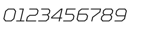 TT Octosquares Thin Italic Font OTHER CHARS