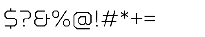 TT Octosquares Thin Font OTHER CHARS