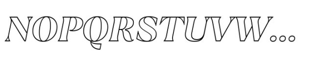 TT Ramillas Black Outline Italic Font UPPERCASE