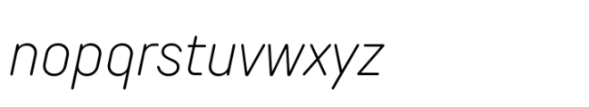 TT Rounds Neue Condensed ExtraLight Italic Font LOWERCASE