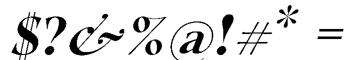 Tuscany Shade Bold Italic Font OTHER CHARS