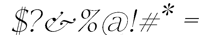 Tuscany Shade ExtraLight Italic Font OTHER CHARS