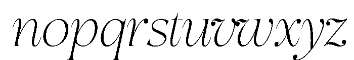 Tuscany Shade ExtraLight Italic Font LOWERCASE
