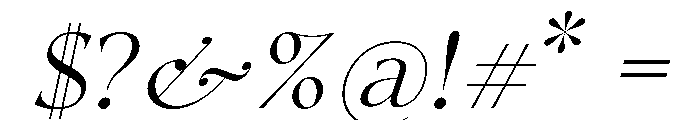 Tuscany Shade Light Italic Font OTHER CHARS