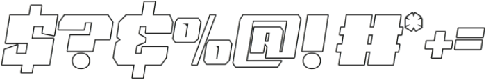 Turbo Lancer Outline otf (400) Font OTHER CHARS