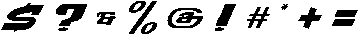 Turbo Strike Slant otf (400) Font OTHER CHARS