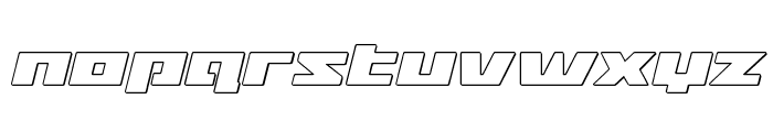 Turbo Charge Outline Italic Font LOWERCASE