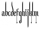 Tudor Perpendicular Regular Font LOWERCASE