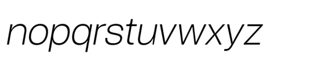 Turnkey Extra Light Italic Font LOWERCASE