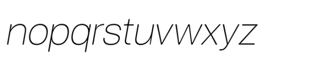 Turnkey Thin Italic Font LOWERCASE