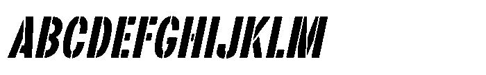TV Ad Stencil JNL TV Ad Stencil Oblique JNL Regular Font UPPERCASE