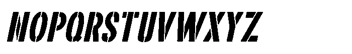 TV Ad Stencil JNL TV Ad Stencil Oblique JNL Regular Font LOWERCASE