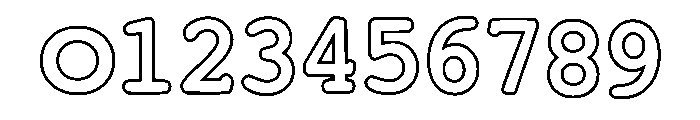 Typewriter Outline Regular Font OTHER CHARS