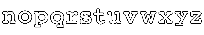 Typewriter Outline Regular Font LOWERCASE
