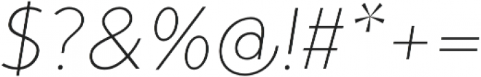 TyfoonSans ExtraLight Italic otf (200) Font OTHER CHARS
