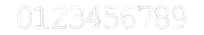 Typewriter Inked Outline Font OTHER CHARS