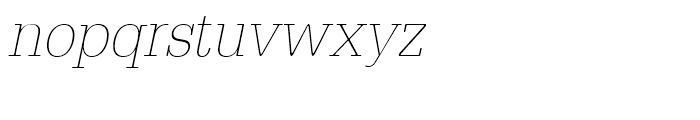 Typewriter Extra Light Extra Narrow Oblique Font LOWERCASE