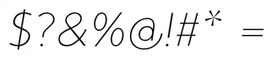 TyfoonSans ExtraLight Italic Font OTHER CHARS