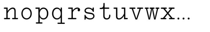 Typewriter Std Regular Font LOWERCASE