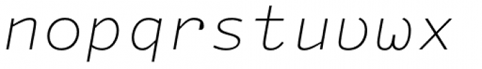 Typist Code Thin Italic Font LOWERCASE