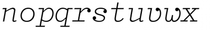 Typist Slab Light Italic Font LOWERCASE