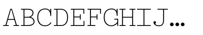 Typist Slab Mono Thin Font UPPERCASE