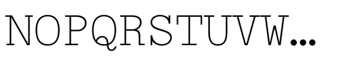 Typist Slab Mono Thin Font UPPERCASE