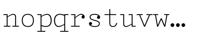 Typist Slab Mono Thin Font LOWERCASE