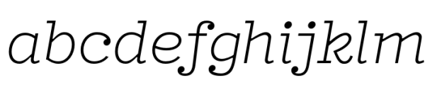 Typist Slab Prop Light Italic Font LOWERCASE