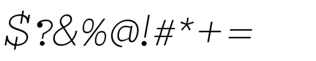 Typist Slab Prop Thin Italic Font OTHER CHARS