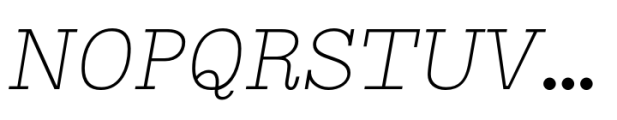 Typist Slab Prop Thin Italic Font UPPERCASE