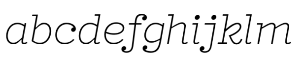 Typist Slab Prop Thin Italic Font LOWERCASE