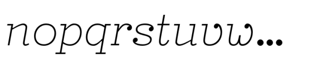 Typist Slab Prop Thin Italic Font LOWERCASE