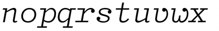 Typist Slab Regular Italic Font LOWERCASE