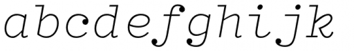 Typist Slab Thin Italic Font LOWERCASE