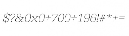 Typewriter URW Extra Wide Extra Light Oblique Font OTHER CHARS