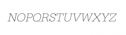 Typewriter URW Extra Wide Extra Light Oblique Font UPPERCASE
