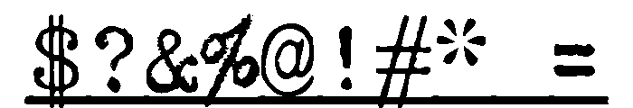 Typewriter Underline Font OTHER CHARS