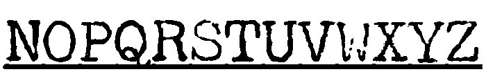 Typewriter Underline Font UPPERCASE