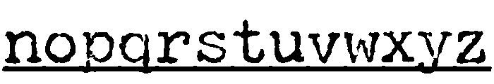 Typewriter Underline Font LOWERCASE
