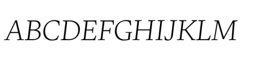 Uffizi ExtraLight Italic Font UPPERCASE