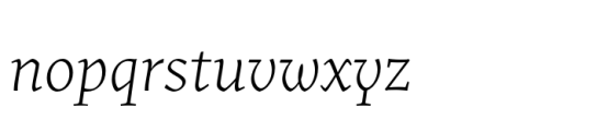Uffizi ExtraLight Italic Font LOWERCASE