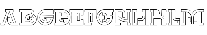 UKAMENO Hollow Regular Font LOWERCASE