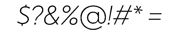 Ultramega HairlineOblique Font OTHER CHARS