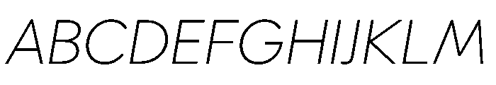 Ultramega HairlineOblique Font UPPERCASE