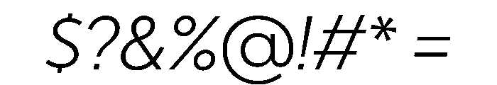 Ultramega LightOblique Font OTHER CHARS