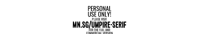Umpire Serif Alt PERSONAL USE Regular Font OTHER CHARS